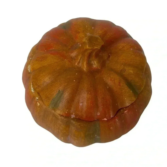 VTG RAGSHOP PUMPKIN SCENTED CANDLE CERAMIC PUMPKIN HALLOWEEN THANKSGIVING DECOR - Picture 7 of 8